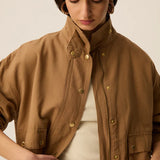 Veste courte oversize légère Leo ecorce - Camel - DES PETITS HAUTS