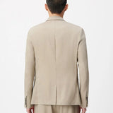 Veste de costume d'été en lin à col tailleur homme M340053 - Beige - IKKS MEN