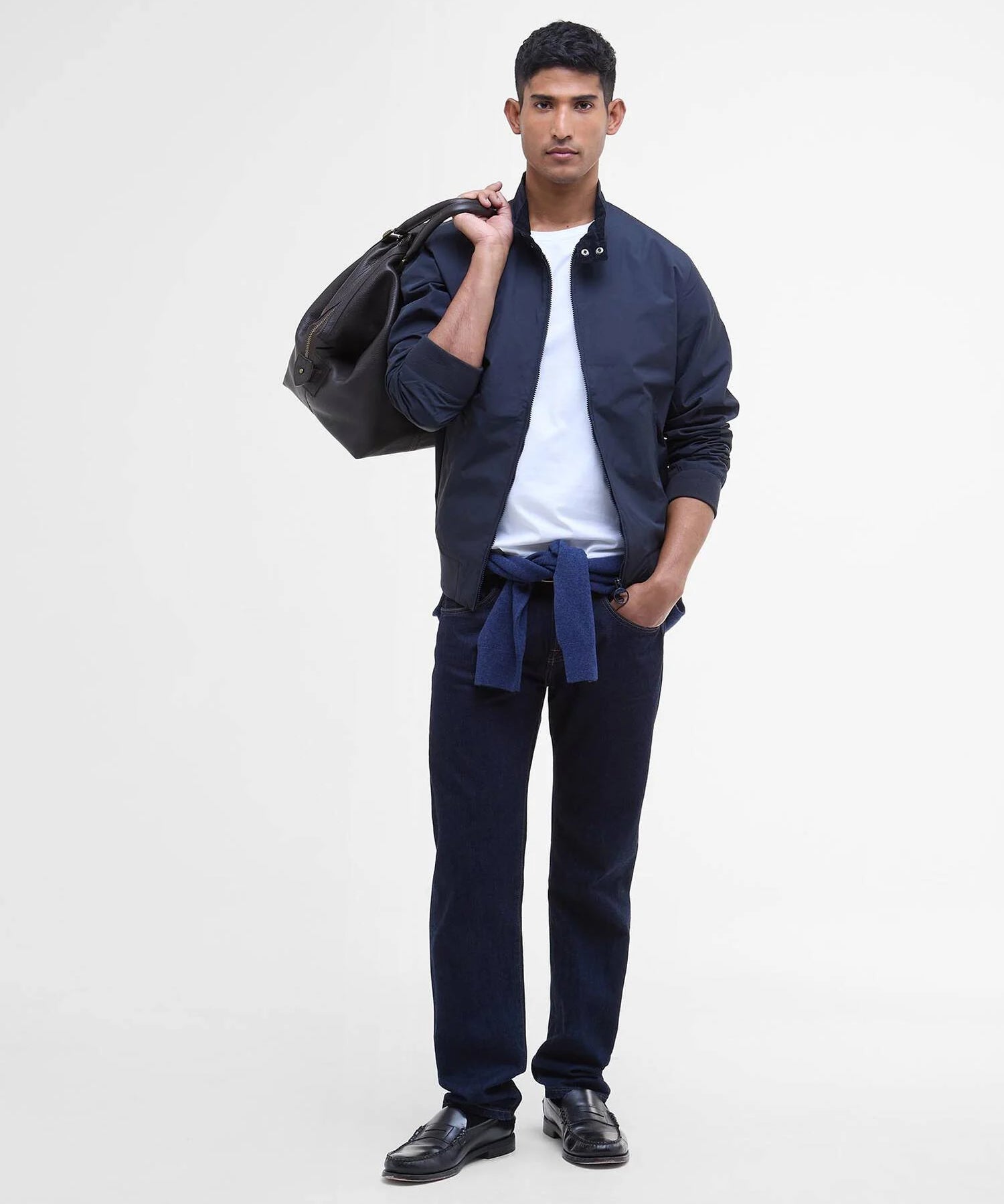 Veste légère Royston coupe harrington - Bleu marine classique - BARBOUR HOMME