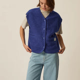Veste sans manches en maille Gaelle - Indigo - DES PETITS HAUTS