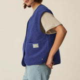 Veste sans manches en maille Gaelle - Indigo - DES PETITS HAUTS