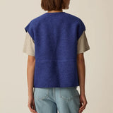 Veste sans manches en maille Gaelle - Indigo - DES PETITS HAUTS