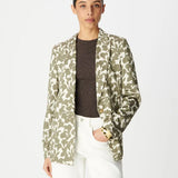 Veste tailleur imprimé en satin B340085 - Kaki - IKKS WOMEN