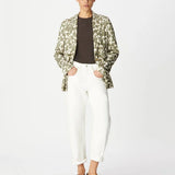 Veste tailleur imprimé en satin B340085 - Kaki - IKKS WOMEN