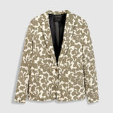 Veste tailleur imprimé en satin B340085 - Kaki - IKKS WOMEN