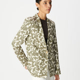 Veste tailleur imprimé en satin B340085 - Kaki - IKKS WOMEN