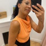 Top chic asymétrique drapé avec bijou épaule Wagner - GRACE & MILA