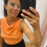Top chic asymétrique drapé avec bijou épaule Wagner - GRACE & MILA