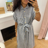 Robe chemise ceinturée à rayures Yvanarob - Regate - TBS Femme