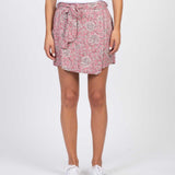 Short fluide imprimé fleurs Oreja - Vieux rose - SUN VALLEY FEMME