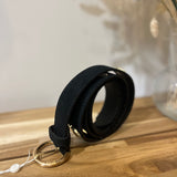 Ceinture en daim cœur - Noire - FABIENNE CHAPOT