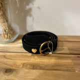 Ceinture en daim cœur - Noire - FABIENNE CHAPOT