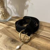Ceinture en daim cœur - Noire - FABIENNE CHAPOT