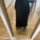 Satin midi A-line skirt - Black - IKKS WOMEN