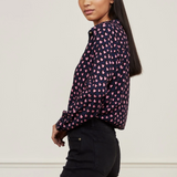 Blouse imprimée coeur Sunrise - Marine - FABIENNE CHAPOT