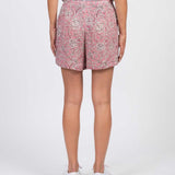 Short fluide imprimé fleurs Oreja - Vieux rose - SUN VALLEY FEMME