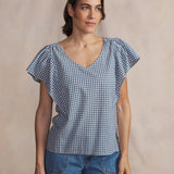 Blouse col V manches volantées Hazalsan - Regate - TBS Femme