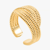 Bague tressée ajustable Salma - Or - FEEKA