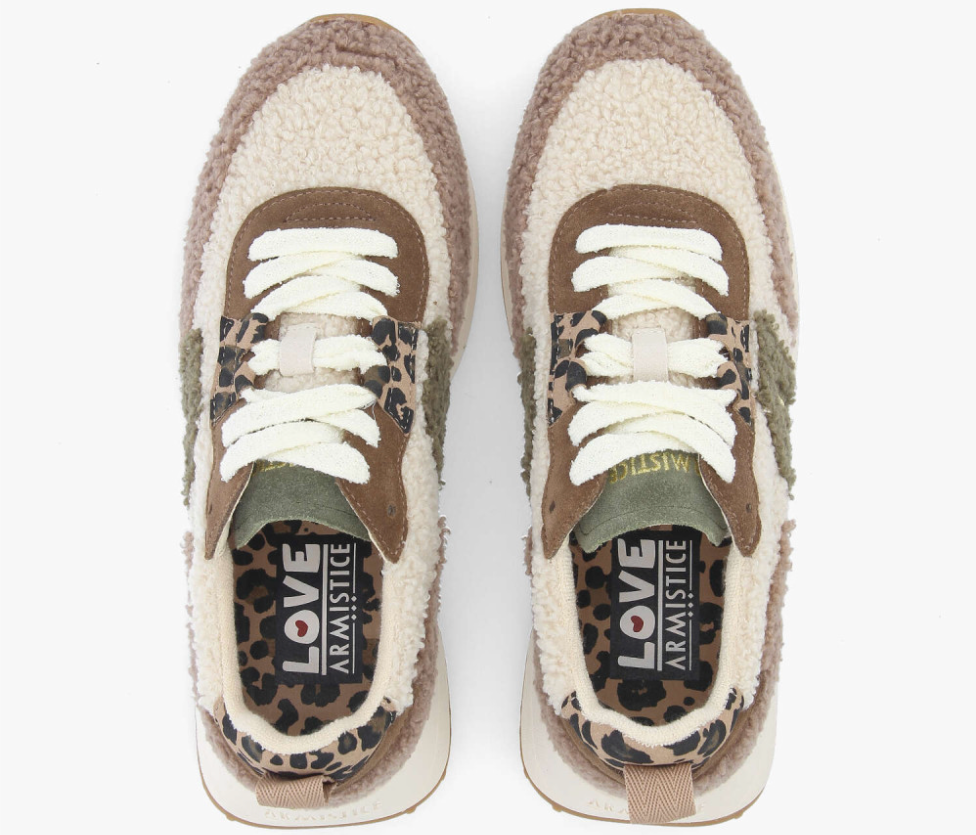 Baskets Moon Jogger W ARMISTICE Moka/Brun – vue de dessus et détails léopard