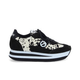 Baskets basses en cuir compensées Flex - Noir blanc - NO NAME