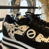 Baskets basses en cuir compensées Flex - Noir blanc - NO NAME