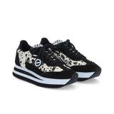 Baskets basses en cuir compensées Flex - Noir blanc - NO NAME
