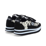 Baskets basses en cuir compensées Flex - Noir blanc - NO NAME