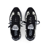 Baskets basses en cuir compensées Flex - Noir blanc - NO NAME