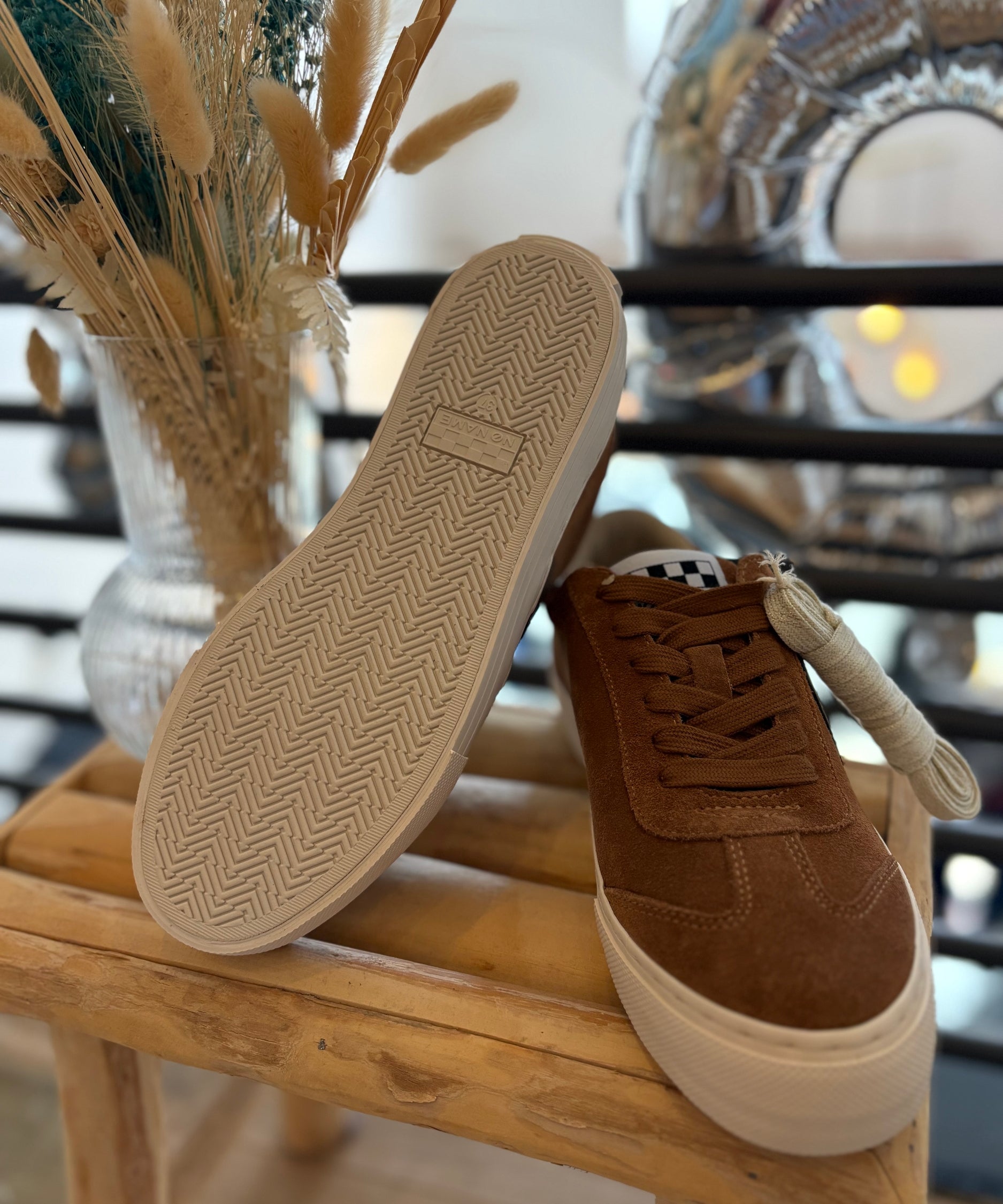 Baskets basses en cuir velours Arcade Toe - Marron - NO NAME