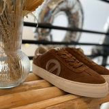 Baskets basses en cuir velours Arcade Toe - Marron - NO NAME