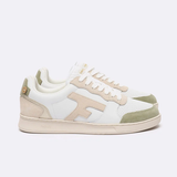 Baskets en cuir Hazel - Ecru et kaki clair - FAGUO FEMME