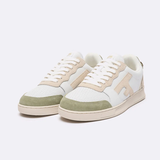 Baskets en cuir Hazel - Ecru et kaki clair - FAGUO FEMME