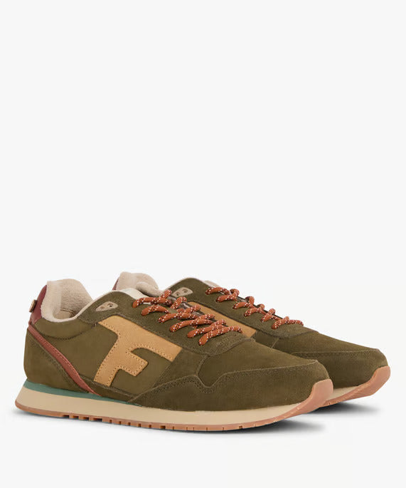 Baskets en cuir homme ELM - Kaki woven - FAGUO HOMME