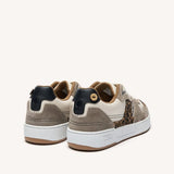 Baskets en cuir velours léopard Ceiba - Ecru - FAGUO FEMME
