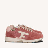 Baskets en cuir velours Olive - Rose - FAGUO FEMME