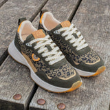 Baskets running léopard Moon Jogger - Olive - ARMISTICE