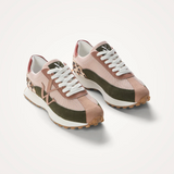 Baskets Pia - vert kaki et rose - VANESSA WU