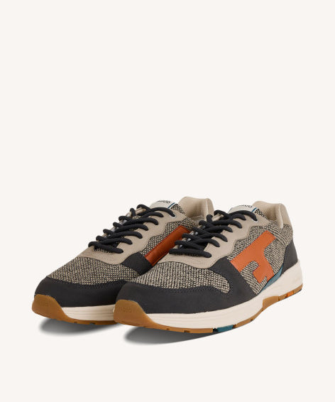 Baskets running homme Olive - Ecru - FAGUO HOMME