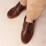 Bateau en cuir chic Raynold - Acajou - TBS HOMME
