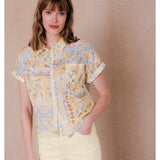 Chemise à manches courtes imprimé cachemire Belinda - Blond - C'EST BEAU LA VIE !