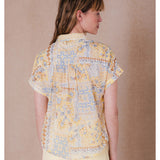Chemise à manches courtes imprimé cachemire Belinda - Blond - C'EST BEAU LA VIE !