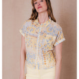 Chemise à manches courtes imprimé cachemire Belinda - Blond - C'EST BEAU LA VIE !