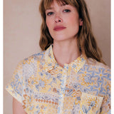 Chemise à manches courtes imprimé cachemire Belinda - Blond - C'EST BEAU LA VIE !