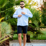Chemise rayée homme casual Oxford - Bleu clair - SEIDENSTICKER