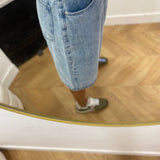 Bermuda long en jean taille haute Will - Skyblue - GRACE & MILA