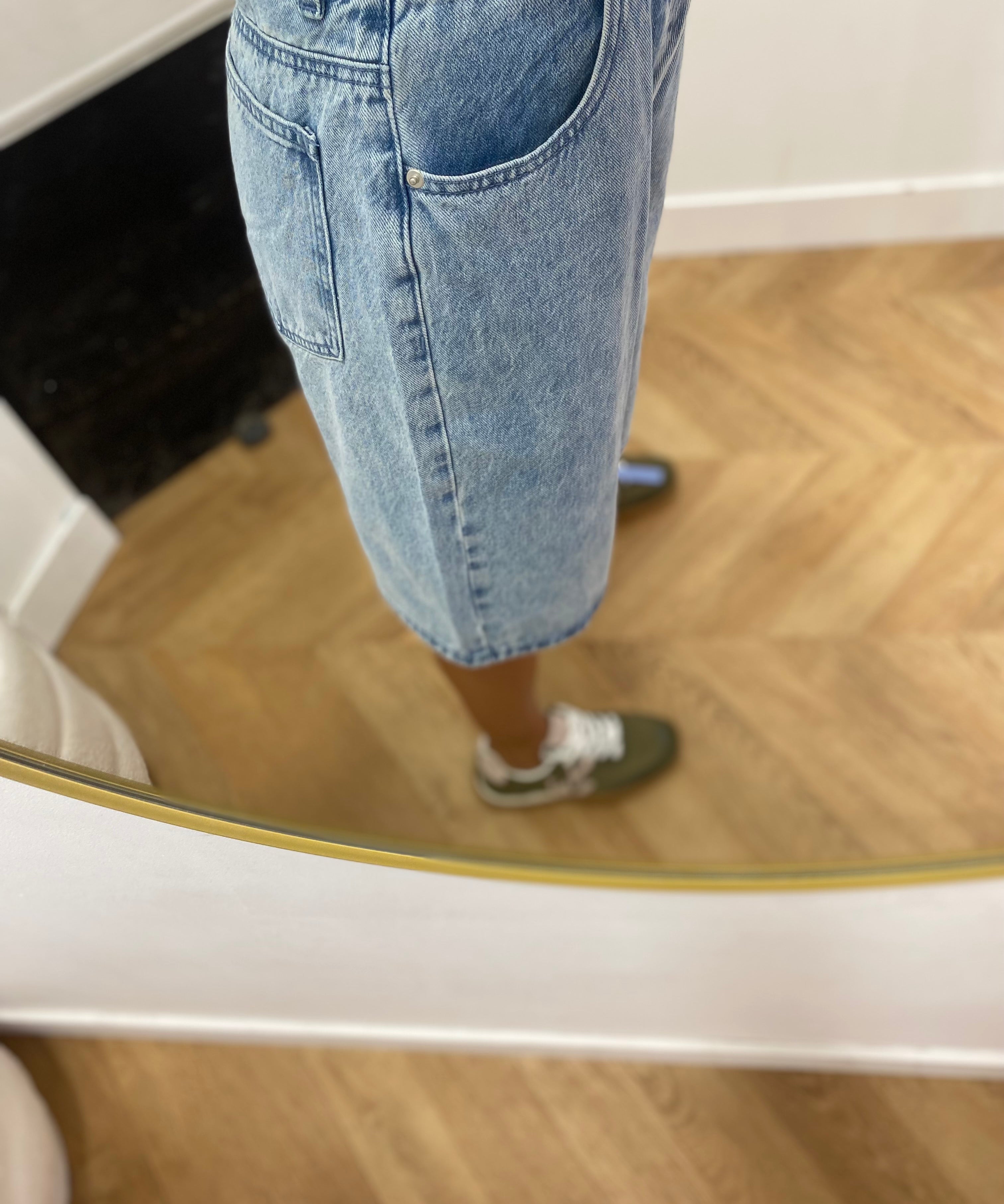 Bermuda long en jean taille haute Will - Skyblue - GRACE & MILA