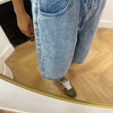 Bermuda long en jean taille haute Will - Skyblue - GRACE & MILA
