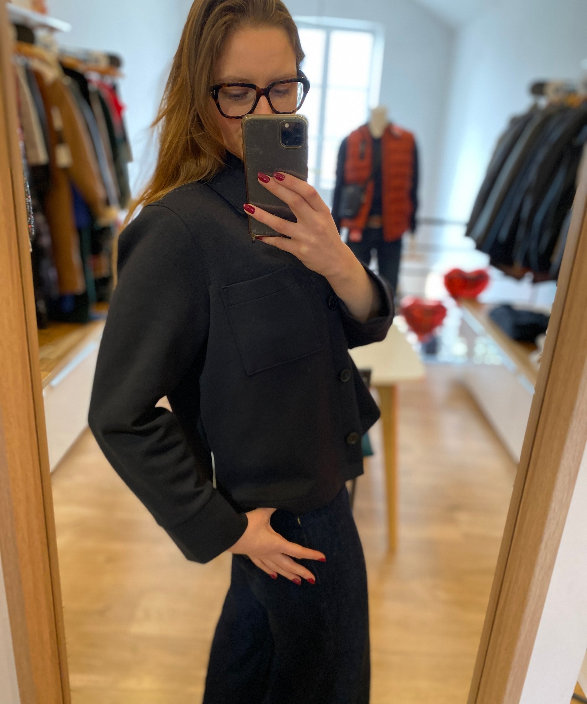 Blazer en jersey Scuba - Bleu nuit - MARC'O POLO Femme