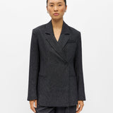 Blazer cintré OBJSANJA OBJECT noir – vue portée de face