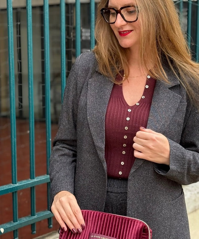 Blazer cintré OBJSANJA OBJECT noir – vue portée de face Lora